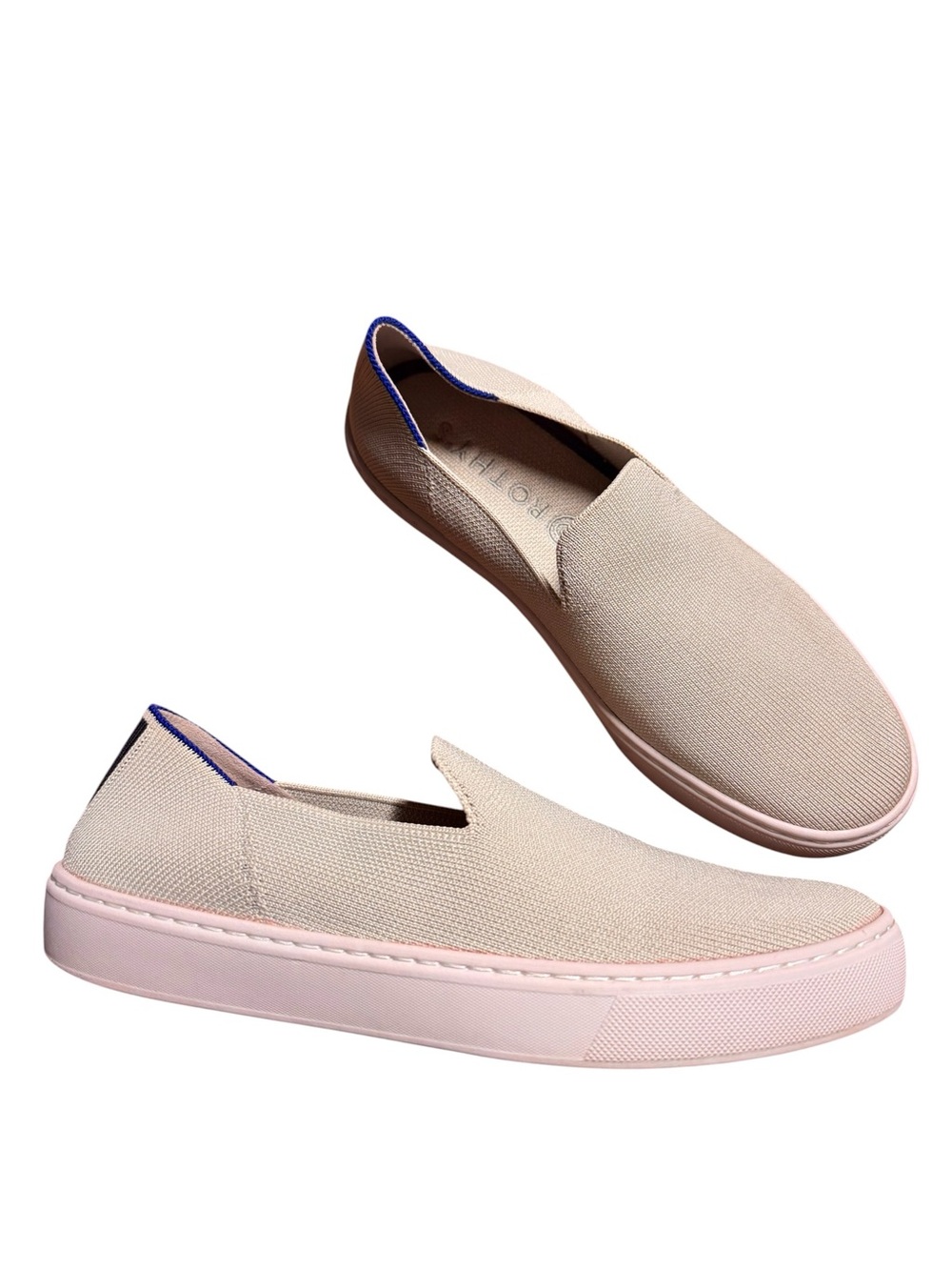 Rothys The Original Slip On Sneaker Size 7.5 Sand Beige Comfort Washable Shoes